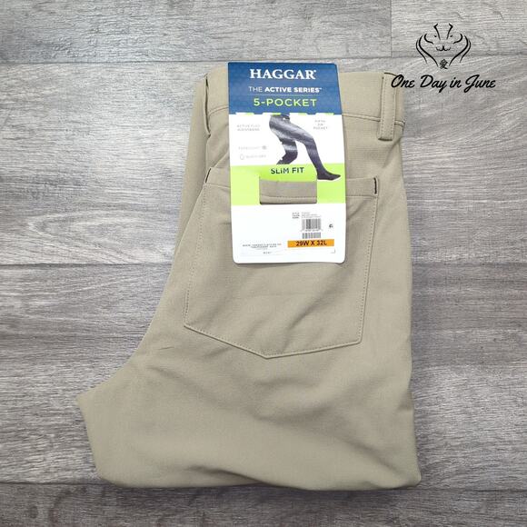 Haggar The Active Series 5 Pocket Slim Fit Pants Size 29X32 - Picture 5 of 5